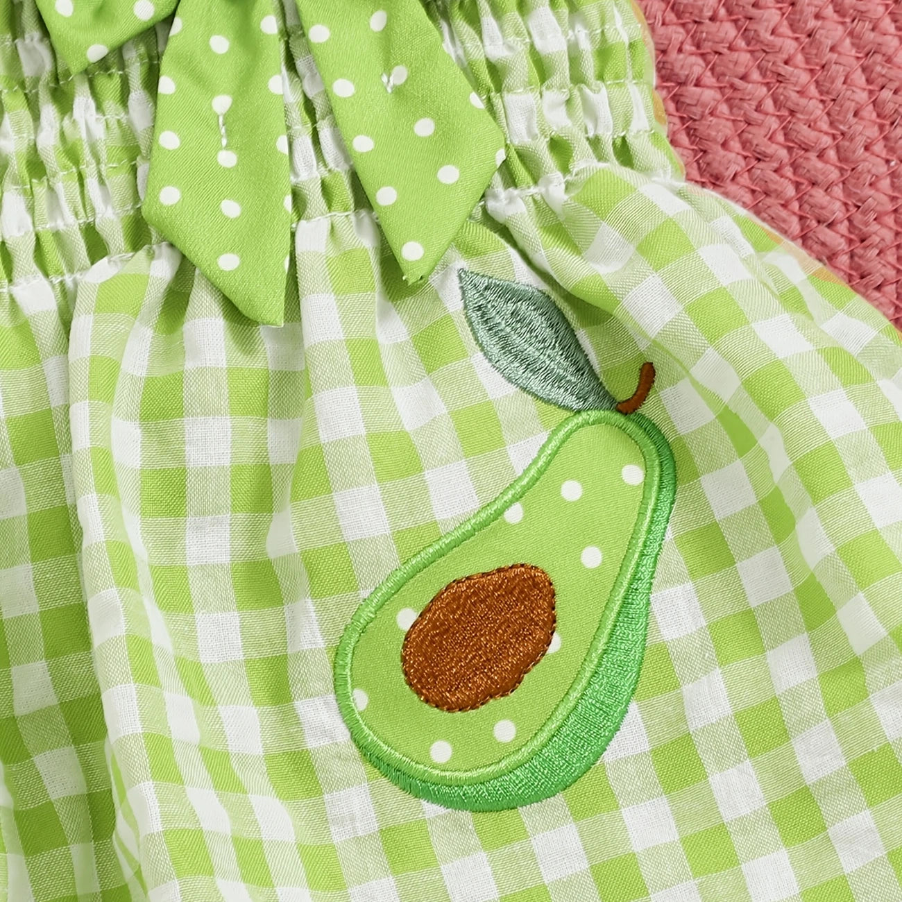 Girls 2pc Strawberry Print Gingham Dress – Summer Toddler Outfit