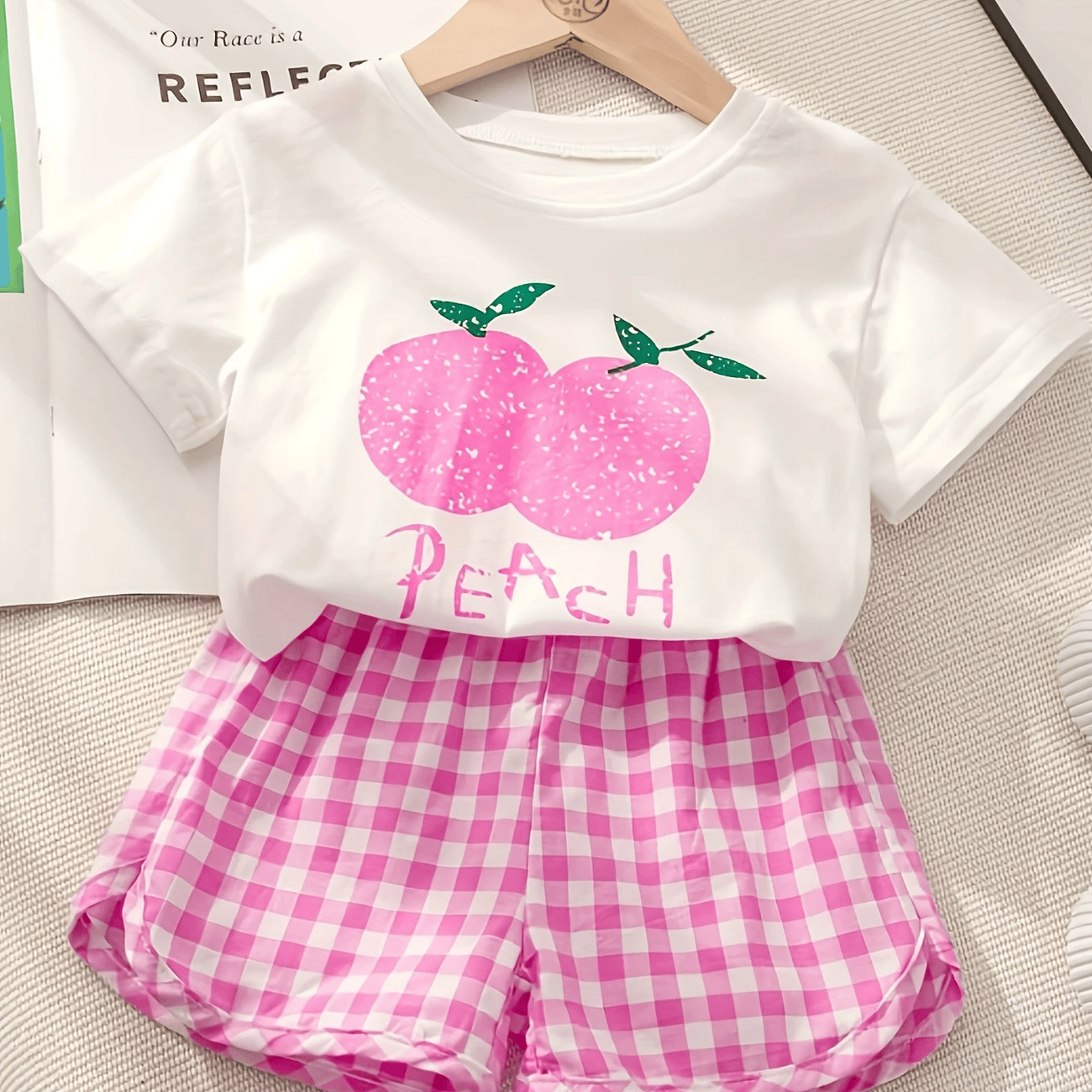 Girls' Summer Fruit Print Dress Set – Pineapple, Apple & Peach Designs