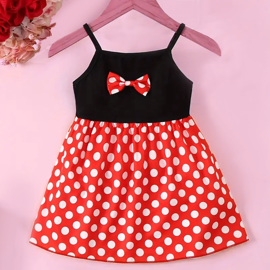 Charming Baby Girl Red Polka Dot Summer Dress