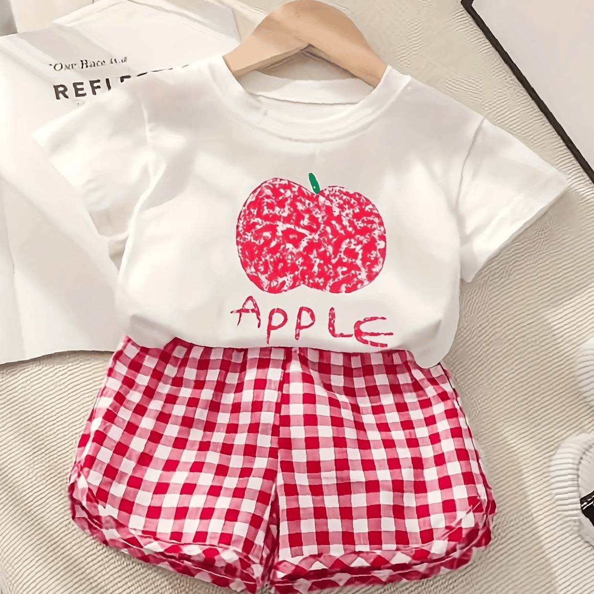 Girls' Summer Fruit Print Dress Set – Pineapple, Apple & Peach Designs